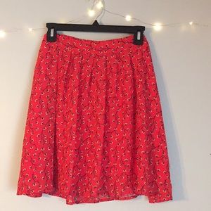 Red Floral Skirt